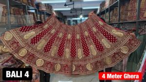 Maroon Velvet Rajwadi Lehenga 4m Flair Double Dupatta Heavy Multi Jarakn Work Summer Ethnic Wear for Winter Parties B2B Buyers - Product Image 5