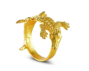 Vente chaude en forme d'alligator rond de serviette décoration de table en aluminium plaqué or pour les mariages quantité en vrac fabriqué à partir de papier de bois - Product Image 6