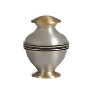 Urnas de recuerdo de cremación de latón de alta calidad con banda de grabado negro dorado y Peltre terminado para suministros funerarios de cenizas humanas - Product Image 3