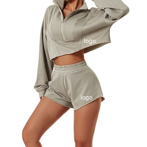 Nuevos conjuntos para mujer, Top corto con capucha, pantalones cortos, conjunto corto de 2 piezas, conjuntos a juego, conjunto de Jogger para mujer, pantalones de dos piezas para mujer 2026 - Product Image 4