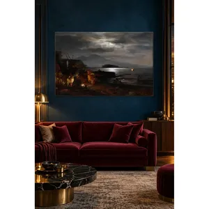 Impresión en lienzo de Fida Oswald Achenbach: Luz de luna sobre la bahía de Nápoles - Product Image 2