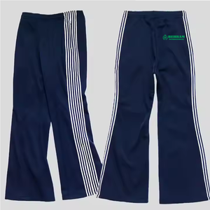 Custom Men's Oversized Baggy Straight Leg <b>Flared</b> <b>Sweatpants</b> Light Wash Side Striped Outdoor Casual 100% cotton - Product Image 3