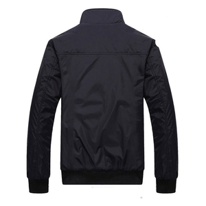 Chaqueta bomber negra con forro a prueba de viento de invierno de alta calidad, venta al por mayor, chaquetas bomber transpirables cómodas para hombres - Product Image 2