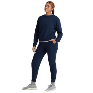 Nuevo 2025 Casual manga larga Crop Top cuello redondo sudaderas para mujer ropa de moda de talla grande suéter sostenible - Product Image 1