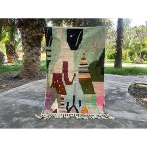 พรมขนสัตว์ทำมือจากโมร็อกโก พรมเบอร์เบอร์แท้ ขนสัตว์ธรรมชาติ งานฝีมือช่างฝีมือ ปรับแต่งขนาดและสีได้ คุณภาพสูง - Product Image 3