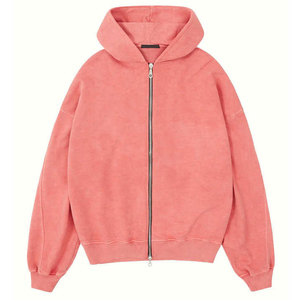 Vente en gros de sweats à capuche délavés à l'acide avec fermeture éclair pour hommes sweats décontractés pour hommes vêtements d'hiver pour hommes vêtements de rue - Product Image 1