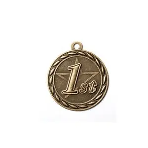 Medali suvenir desain antik bentuk bulat untuk trofi sepak bola ikon logam emas dan medali gaya klasik medali kuningan olahraga
