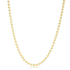 Collar de Cadena Turco Hecho a Mano en Plata de Ley 925 con Baño de Rodio y Diseño de Bolas de 3mm - Product Image 1