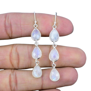 Boho Style Classical <b>Earrings</b> Jewelry For Women Silver Jewelry 925 Sterling Silver moonstone Gemstone <b>Handmade</b> <b>Earrings</b> Gift - Product Image 1