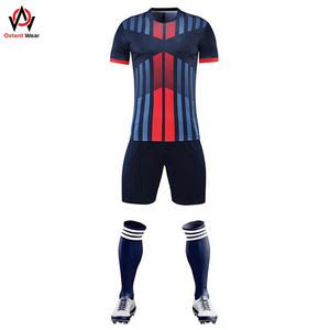 Ensemble d'uniformes de football à séchage rapide de haute qualité Logo personnalisé France Maillots de football pour adultes Polyester Football Sports Service OEM - Product Image 2