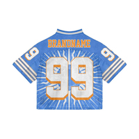 Pakaian Rugby Custom Print Unisex Longgar Vintage Mesh Jersey Sepak Bola Amerika Ukuran Besar 100% Poliester Bernapas Cepat Kering