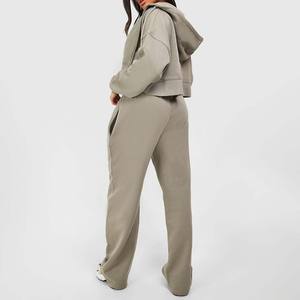 Sweat à capuche zippé d'hiver 2 en 1 Vintage Acid Wash de haute qualité pour femme 100% coton - Product Image 2