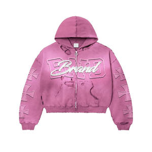 Jersey térmico de estilo callejero personalizado, sudaderas con capucha, sudaderas con capucha de serigrafía DTG de gran tamaño ODM, pantalla DTG teñida lisa - Product Image 2