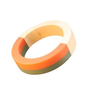 Glossy Resin Bangle Dual Joint Effect Waterproof Custom Colors Cute Style Handmade Jewelry for Parties Holidays Business Gifts - Product Image 1