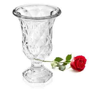 Florero de corte de diamante transparente de cristal para el hogar, oficina, sala de estar y restaurante (7,25 pulgadas) - Product Image 2