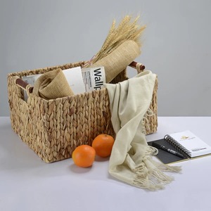 Handmade <b>Water</b> <b>Hyacinth</b> Storage <b>Basket</b> Set with Wood Handles Handmade Storage <b>Basket</b> Wholesale eco-friendly Made in Vietnam - Product Image 6