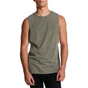 Chaleco sin Mangas con Estampado de Moda Urbana, Estilo Desgastado, Lavado Ácido, para Hombre, Talla Grande, Camiseta Deportiva - Product Image 3