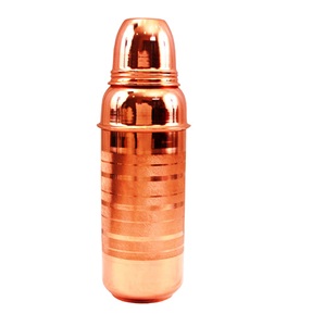 Luxury Hammer Copper <b>Water</b> <b>Bottle</b> Thermal Insulation 350-1000ml Capacity Personalized Handmade Indian Gift for Business Gym Use - Product Image 3