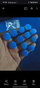 ต่างหูเงินสเตอร์ลิง925ทำด้วยมือพลอยคาลซิโดนีสีฟ้าขนาด9มม. ต่างหูระย้ายาวแกะสลักแบบห้อยเครื่องประดับแฟชั่นสำหรับตกแต่ง - Product Image 3