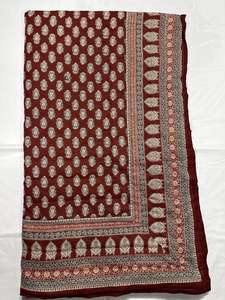 ผ้าห่มผ้าฝ้ายลายพิมพ์บล็อกทำมือแบบจีนโบราณ ลายดอกไม้ทันสมัย เป็นมิตรกับสิ่งแวดล้อม ให้ความอบอุ่นทุกฤดู - Product Image 3