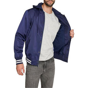 Chaqueta de bombardero de satén de invierno informal para hombre, chaqueta bordada de tela con botones de poliéster, chaqueta universitaria subida por Dress Sports - Product Image 6