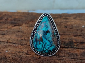 Anillo de piedras preciosas azurita de Plata de Ley 925 al por mayor, joyería de moda única hecha a mano para mujer, fiesta de compromiso, regalo de boda - Product Image 6