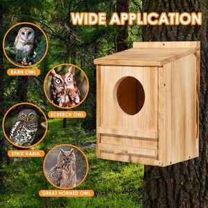 Custom Large Barn Owl House Owl Nesting Box Outside Wooden <strong>Nest</strong> House <strong>Bird</strong> Houses for Wildlife Barn Eastern Screech - Product Image 3