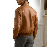 Blouson Bomber en Cuir Plongé Personnalisable pour Homme, Tendance Actuelle, en Cuir de Vachette Premium, Finition Artisanale Italienne, Fermeture Éclair, Idéal Hiver
