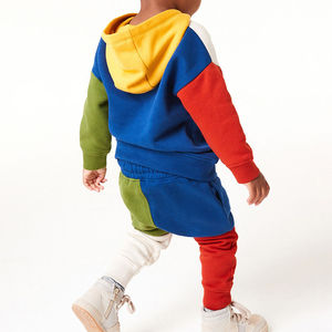 Ensemble 2 pièces en coton tendance et respirant, logo personnalisé, survêtement à panneaux pour garçons, survêtement color block populaire pour enfants - Product Image 6