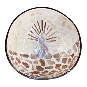 Bol en laque de noix de coco avec incrustation de nacre pour la décoration de la cuisine de la vaisselle du Vietnam - Product Image 1