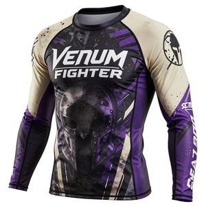 Manufacturer Premium Rash Guard <b>Athletic</b> Compression Training Shirt Custom Logo Printing Sportswear Venum Fighter Rash Guard - Product Image 1