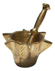 High Quality Brass Mortar Pestle for Kitchen & <b>Tabletop</b> Handicraft Best Selling Product Brass Mortar Pestle Hot Sale - Product Image 5