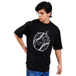 Vente en gros 100% coton biologique T-Shirt homme sérigraphie personnalisée conception goutte épaule col montant coupe surdimensionnée - Product Image 1
