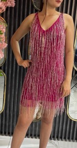 Robe à franges, robe à pampilles perlées, robe à paillettes, robe de soirée - Product Image 2