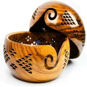 Premium Handcrafted Wood Yarn <b>Storage</b> Bowl for Knitters Handcrafted Eco-Friendly Yarn <b>Storage</b> Wooden Bowl - Product Image 4