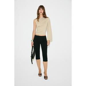 Blusa de mujer ETHIQUET ZEKONE de tela suave y elástica con manga murciélago y detalle fruncido en la cintura - Product Image 5