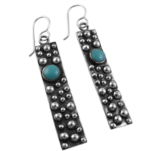 Boucles d'oreilles de costume d'Halloween 2025, style sud-ouest, texturées, colorées, perlées, dorées automnales, en laiton vintage, bijoux de mode - Product Image 2