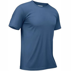 Meilleure vente T-shirt d'entraînement de gymnastique coupe ajustée pour hommes T-shirt de course à pied à séchage rapide de haute qualité 100% polyester T-shirt de fitness personnalisé Logo avant - Product Image 1