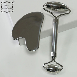 Custom Logo Stainless Steel Gua Sha Face <b>Massage</b> Tool Skin Facial <b>Roller</b> Scraping Guasha Professional Scraping Tool - Product Image 3