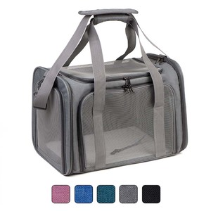Luxe nouvelle grande taille Simple mode coton tissu Pet Carrier sac à dos Durable Portable fermeture éclair respirer pour petits animaux voyage - Product Image 4