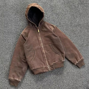 Sudadera lisa en blanco de peso pesado personalizada para hombre, ropa de calle OEM, sudadera vaquera lavada con ácido Vintage de gran tamaño - Product Image 4