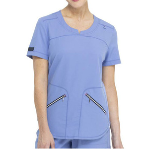 Livraison rapide, uniformes d'infirmière extensibles dans les 4 sens, col en V, anti-rides, tenue médicale pour femmes, avec logo personnalisé - Product Image 3