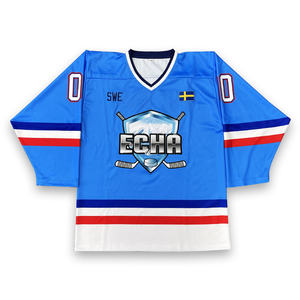 Maillot de hockey sur glace unisexe personnalisé en Spandex/Coton respirant avec logo et numéro imprimés par sublimation, uniforme d'équipe OEM - Product Image 2