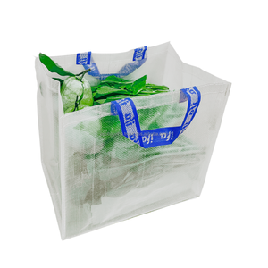 Bolso de mano transparente reciclado tejido PP impreso personalizado de alta calidad con patrón de logotipo Bolsa de compras estándar de exportación - Product Image 1