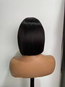 Perruque Bob Naturelle Droite Naturelle, Cheveux Humains Vietnamiens Remy Vierges Naturels, Sans Colle, Partie Moyenne, Perruque à Lacets pour Femme Noire, 100% - Product Image 3