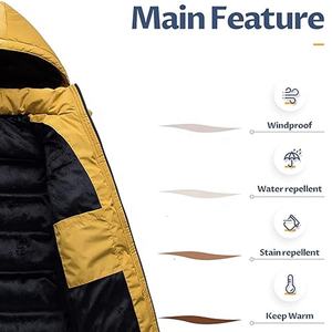 Veste matelassée légère imperméable respirante jaune pour la randonnée, l'escalade et les activités par temps froid - Product Image 3