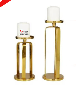Le meilleur bougeoir de concepteur d'acier inoxydable de métal de finition d'or de regard pour le restaurant et le bar d'hôtel - Product Image 2