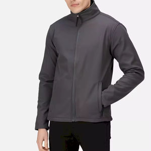 Veste coupe-vent zippée respirante de sport de grande taille en softshell d'automne tendance pour hommes - Product Image 4
