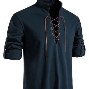 Camisas de hombre al por mayor de calidad superior 100% camisas casuales de algodón orgánico camisas de manga larga transpirables personalizadas - Product Image 6