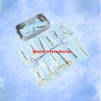 Set Instrumen Bedah Jaringan Lunak THT Veteriner Bahan Stainless Steel Kotak Sterilisasi Manual Bersertifikasi CE ISO13485 Kelas I
